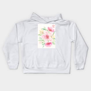 Watercolor floral bouquet Kids Hoodie